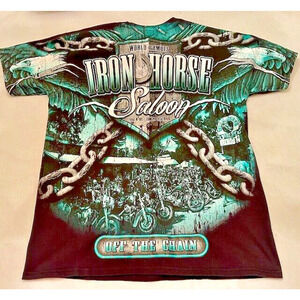 Iron Horse Saloon Biker T-Shirt Size Medium PORT and Company